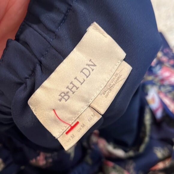 anthropologie BHLDN Navy Floral Dress m - Picture 3 of 5